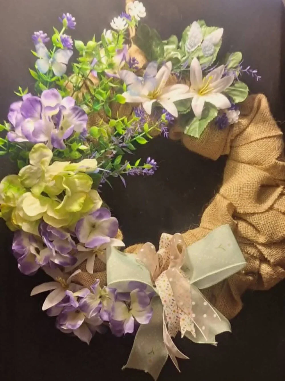 Handmade burlap wreath